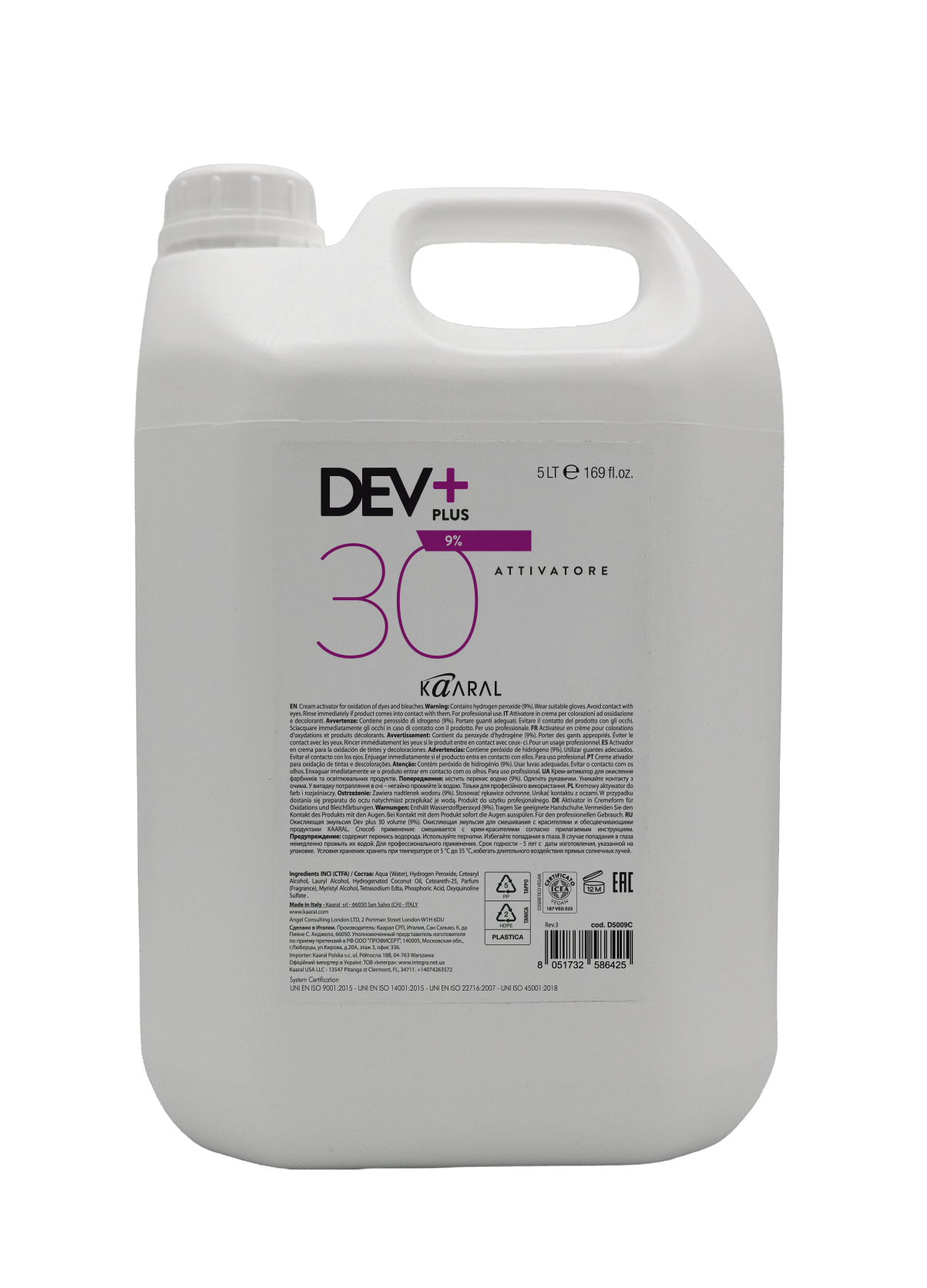 Dev Plus - Cream oxidant 30 Vol 5000ml