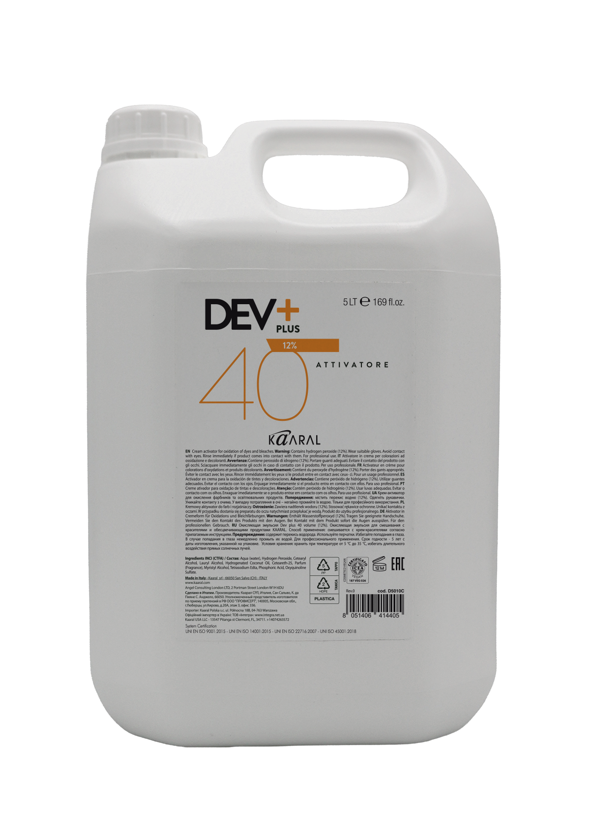 Dev Plus - Cream oxidant 40 Vol 5000ml